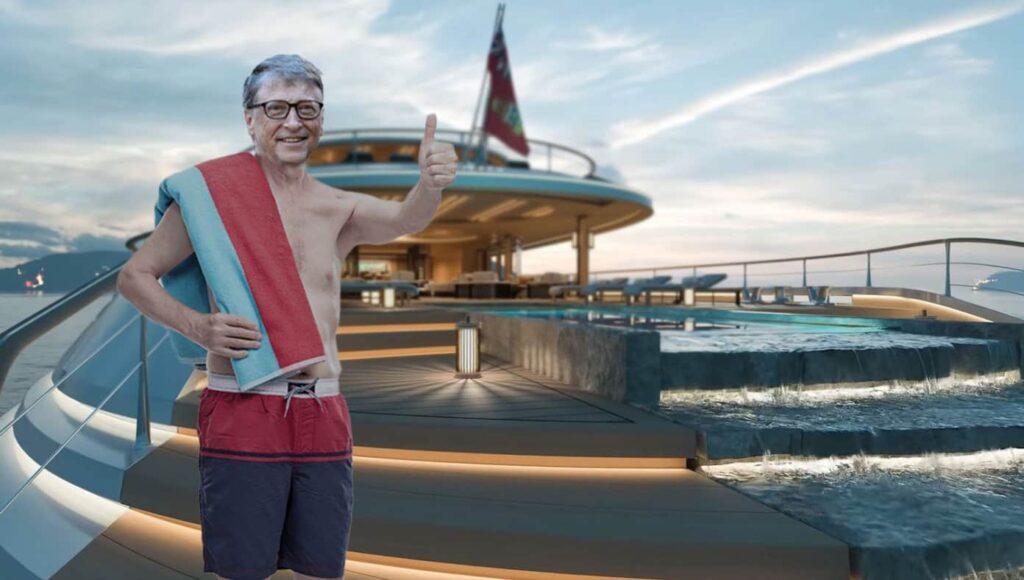 Bill Gates avverte dei sacrifici che dovremo fare nel discorso emozionante dato dal suo super yacht da 650 milioni di dollari