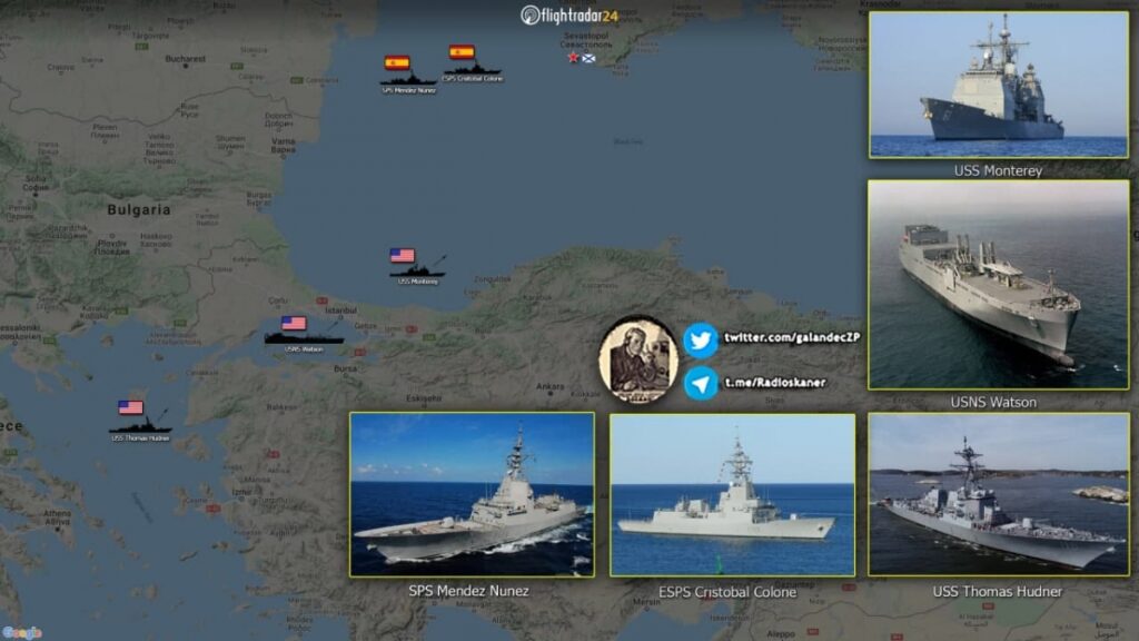 Almeno 4 navi da guerra della NATO si sono dirette verso la costa sud-occidentale della Crimea