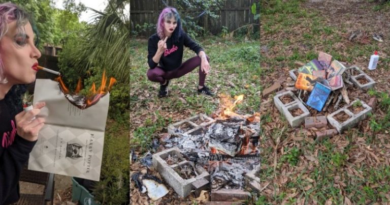 Attivista trans ridicolizzato per aver bruciato libri di Harry Potter