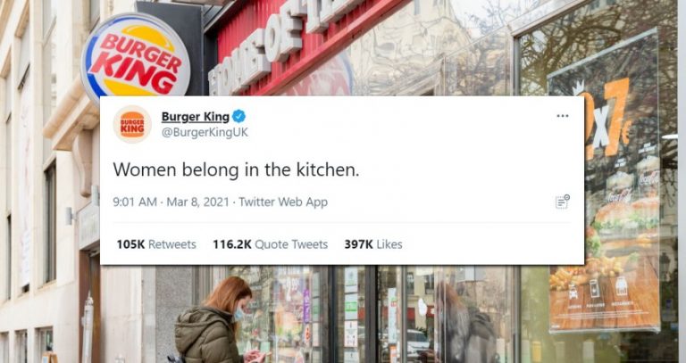 Il tweet di Burger King “Le donne devono stare in cucina” per la festa della donna si rivela un disastro