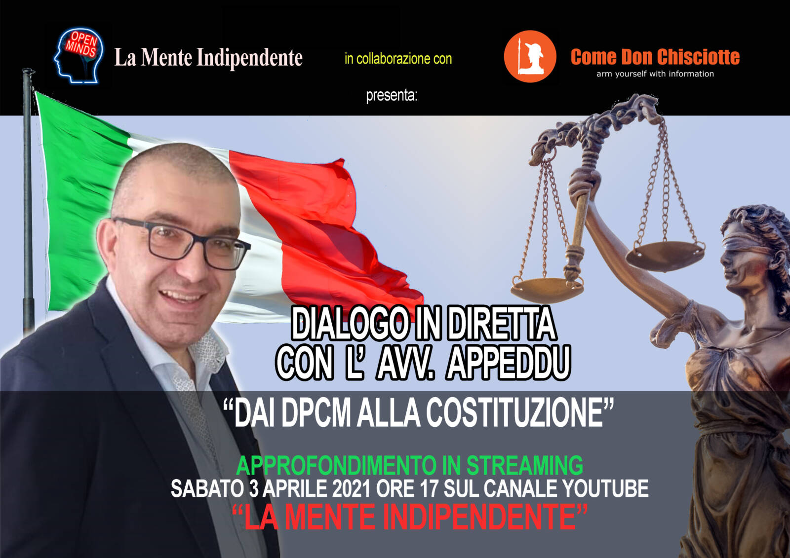 Dai DPCM alla Costituzione Italiana -Dialogo in diretta con il giurista ed avvocato Alberto Appeddu
