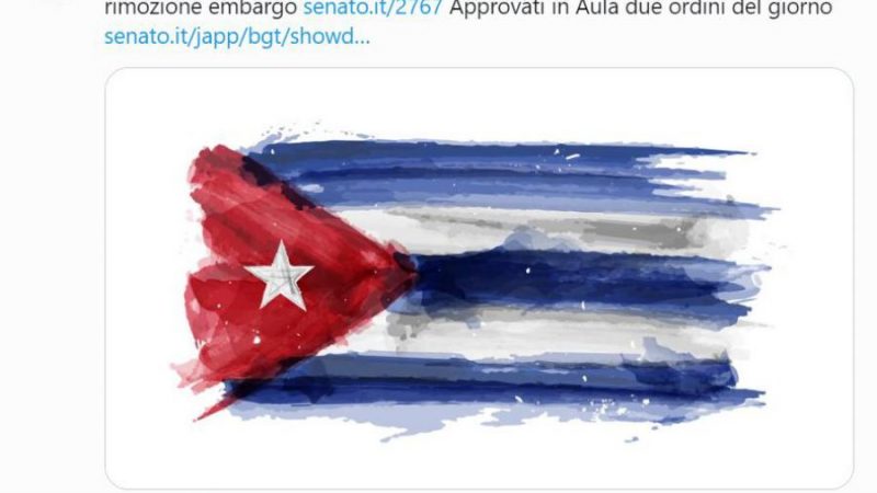 Il Senato approva mozione contro il blocco di Cuba