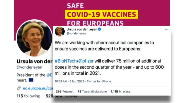 Pfizer si accaparra il mercato europeo dei vaccini COVID con un contratto da 1,8 miliardi di dosi