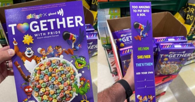 Kellogs mette in vendita i cereali per il Pride che ti incoraggiano a scegliere il pronome dei personaggi