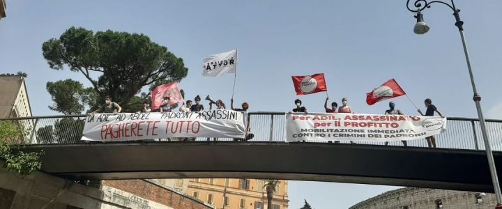 Roma. Manifestazione alla Confindustria, sostegno ai lavoratori AirItaly