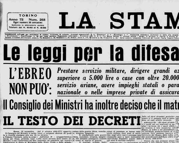 La Stampa, 11 Novembre 1938