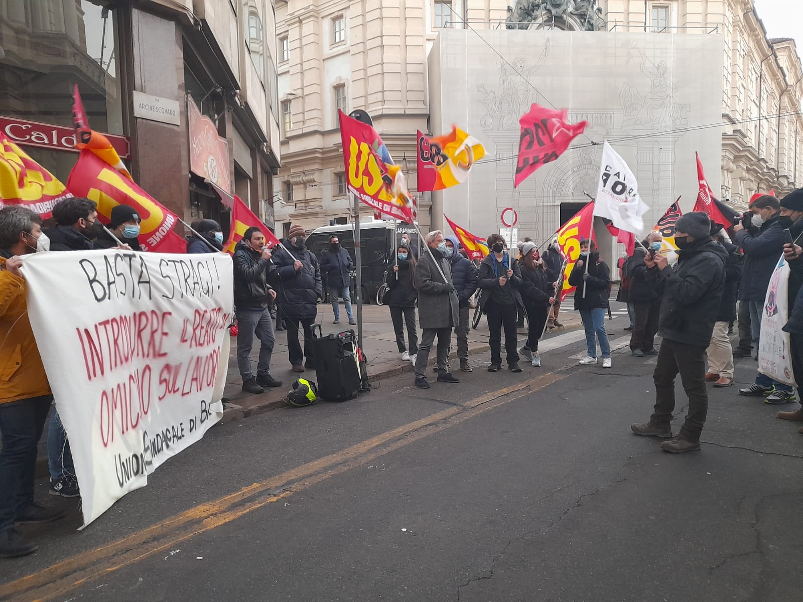 Torino. Manifestazione sotto l’Ispettorato contro la strage sul lavoro