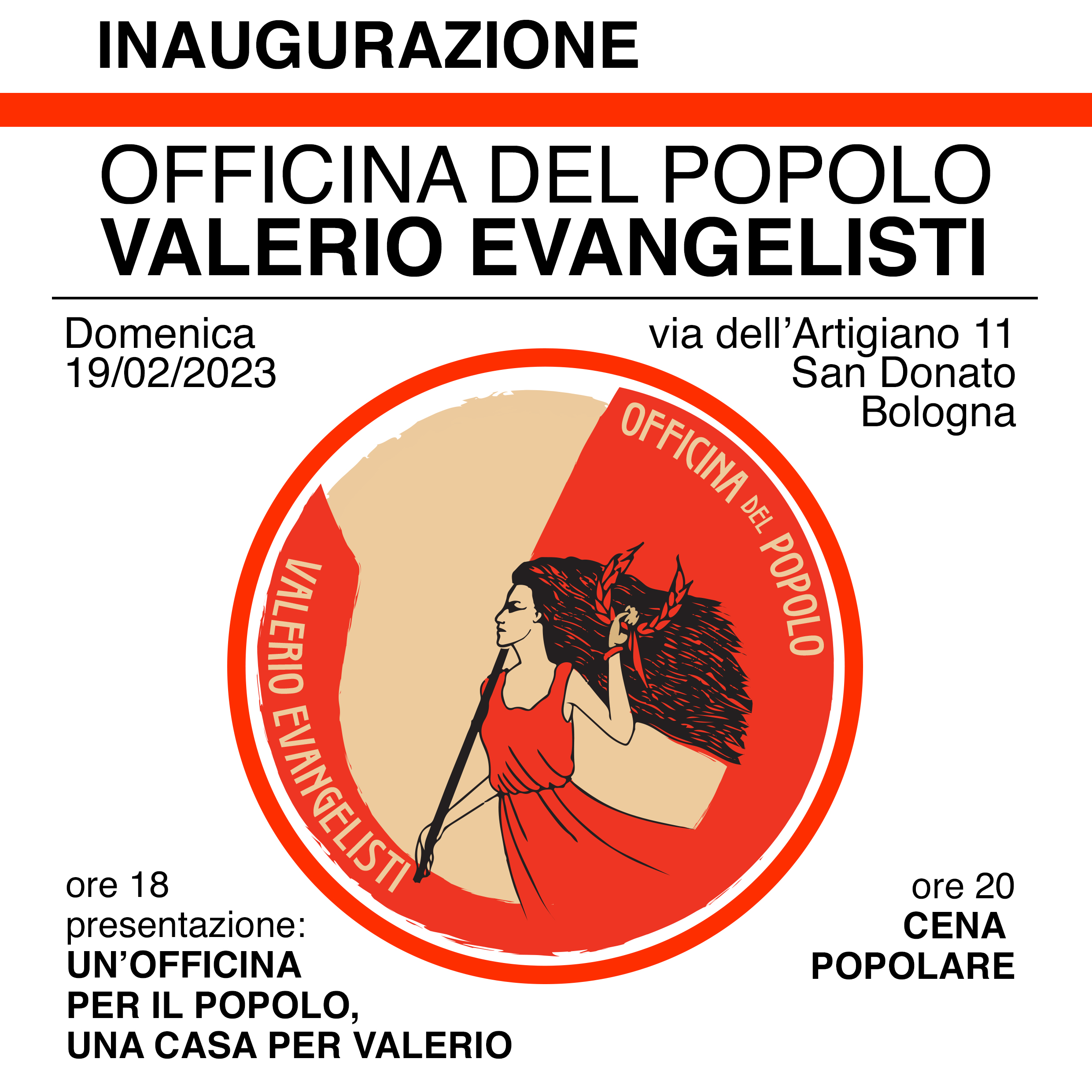 Bologna. Pronta l’inaugurazione dell’Officina del Popolo “Valerio Evangelisti”